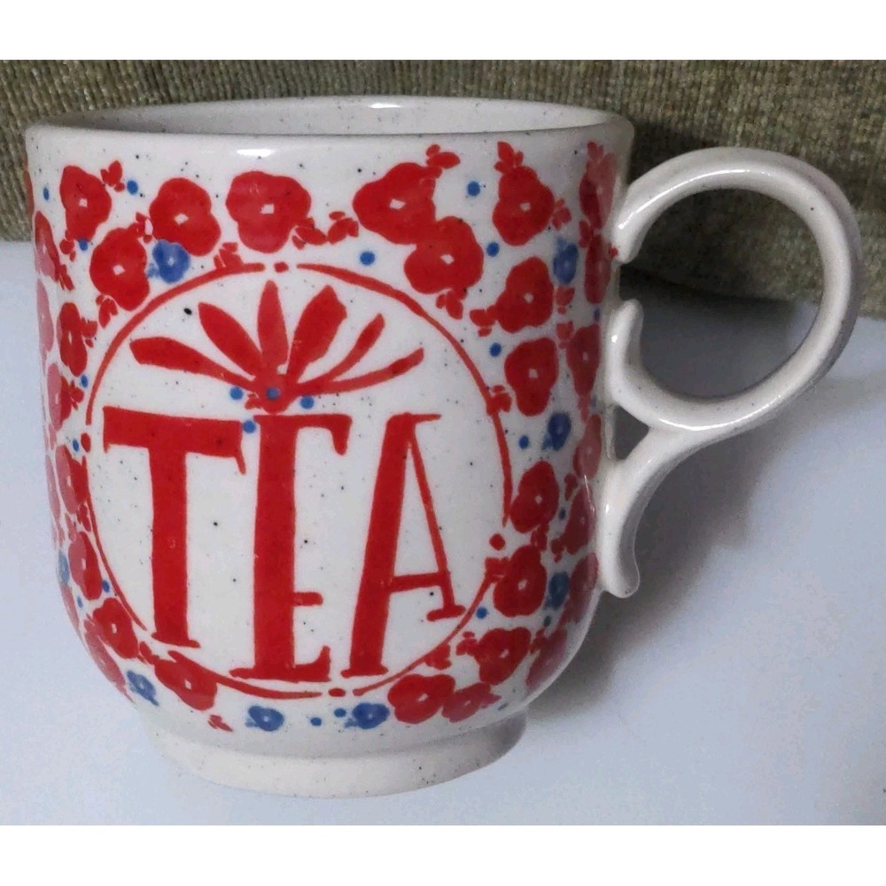 Anthropologie Elevenses Sweetly Stated Tea Mug Red Handled Ceramic Cup